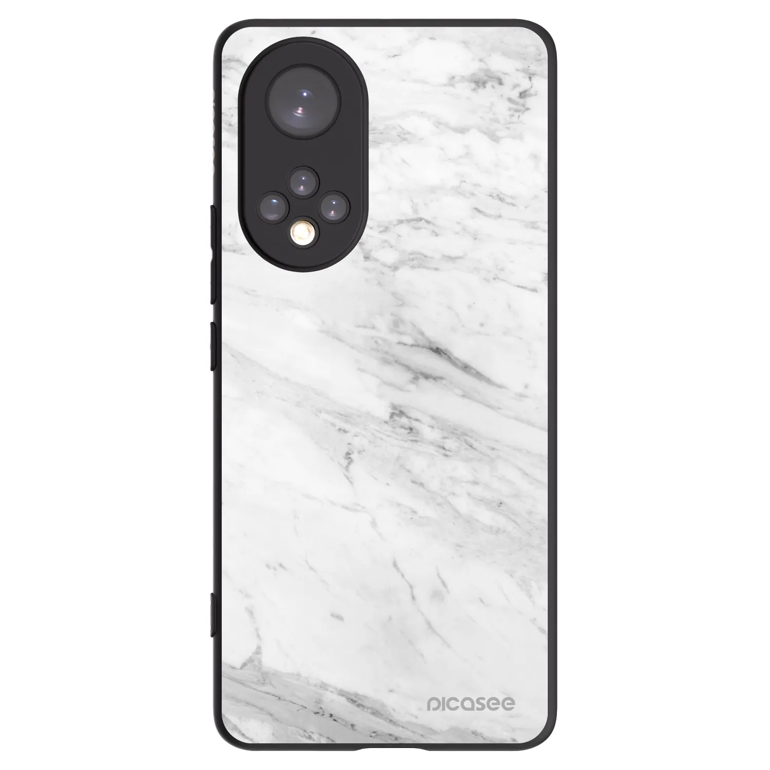 Picasee Huawei Nova 9 Hülle - Schwarzes Silikon - White marble