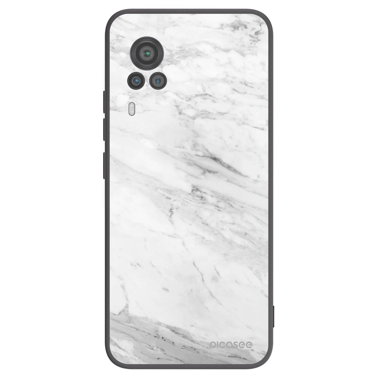 Picasee Vivo X60 Pro 5G Hülle - Schwarzes Silikon - White marble