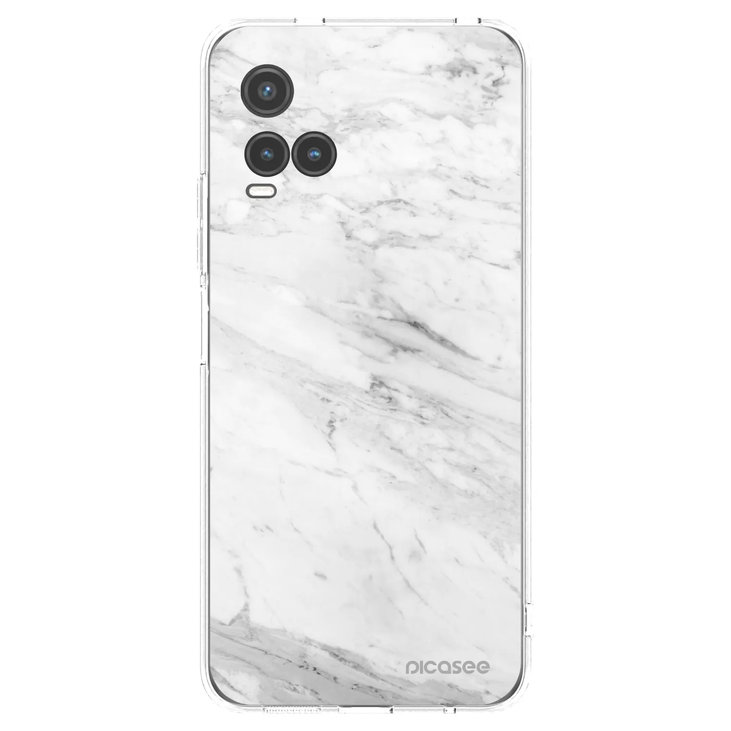 Picasee Vivo Y33s Hülle - Transparentes Silikon - White marble