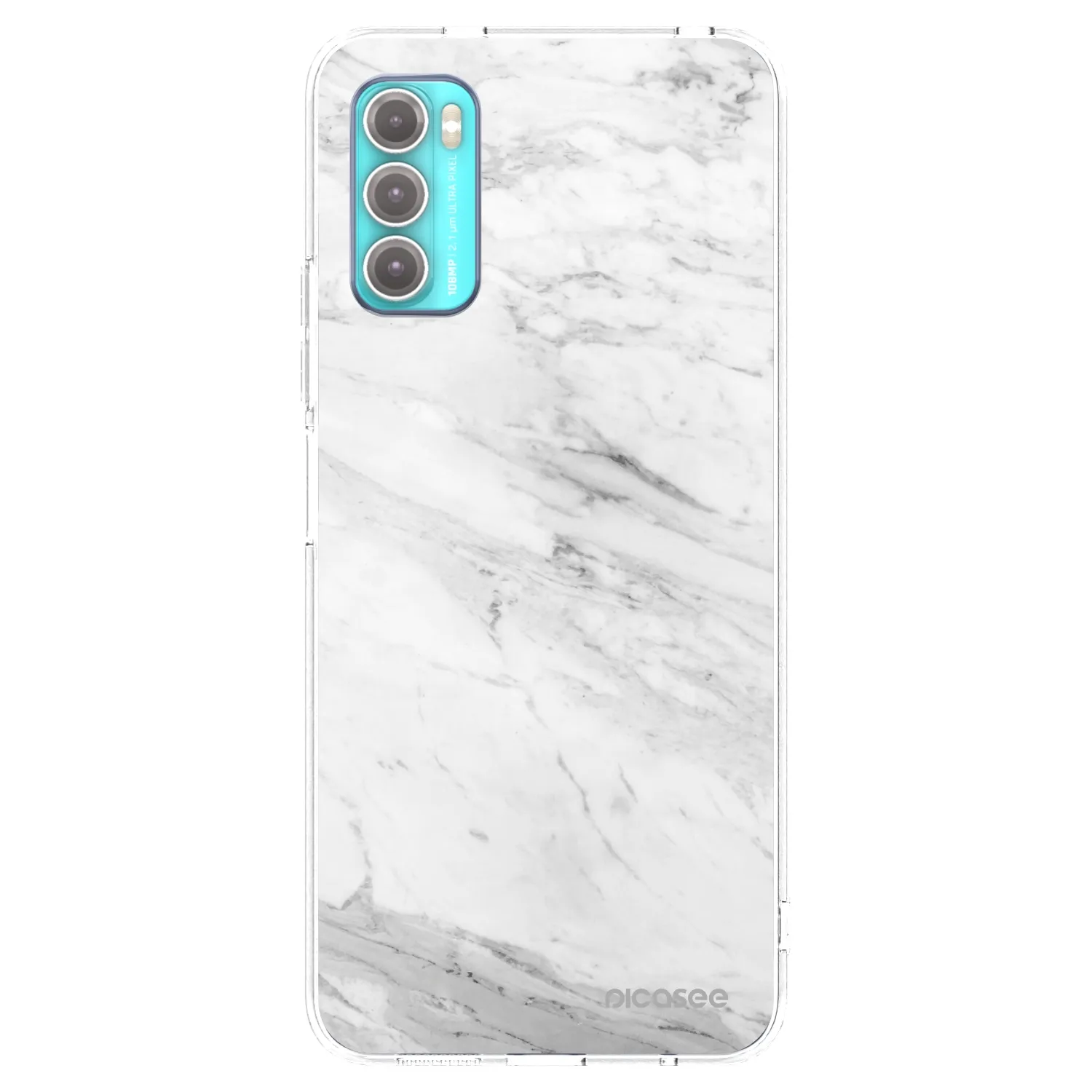 Picasee Motorola Moto G60 Hülle - Transparentes Silikon - White marble