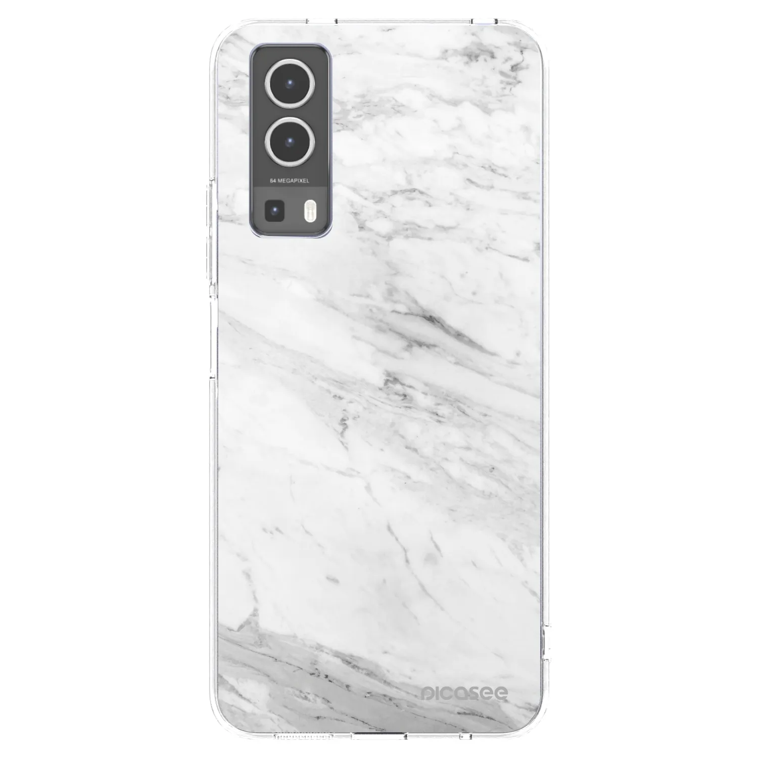 Picasee Vivo Y72 5G Hülle - Transparentes Silikon - White marble