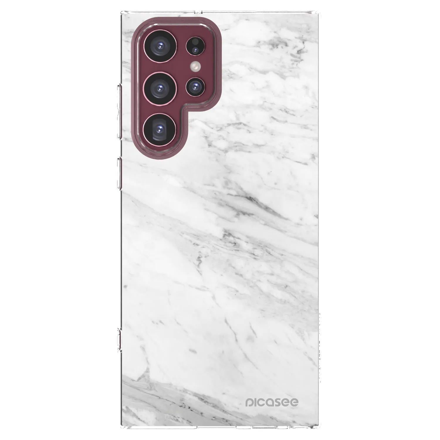 Picasee Samsung Galaxy S22 Ultra 5G Hülle - Transparentes Silikon - White marble