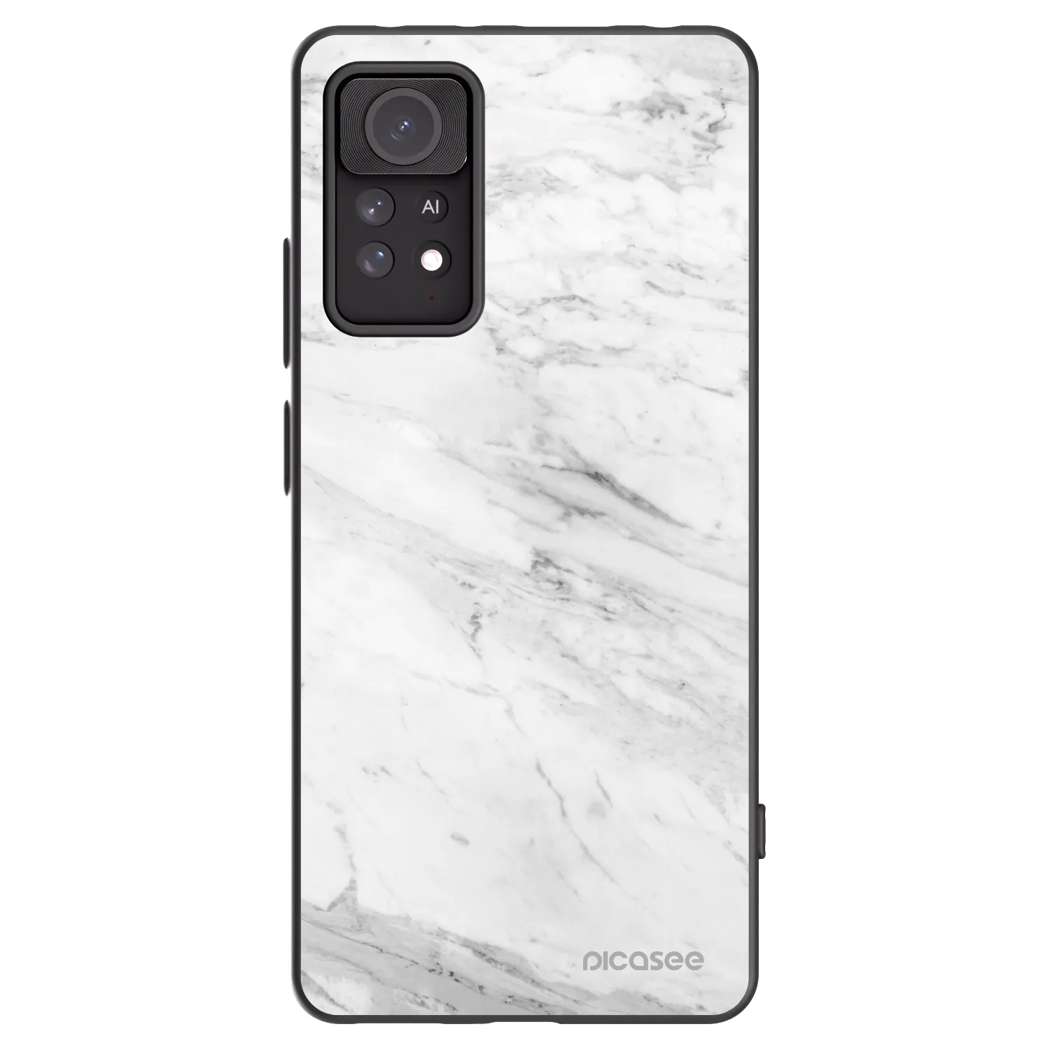 Picasee Xiaomi Redmi Note 11 Pro Hülle - Schwarzes Silikon - White marble