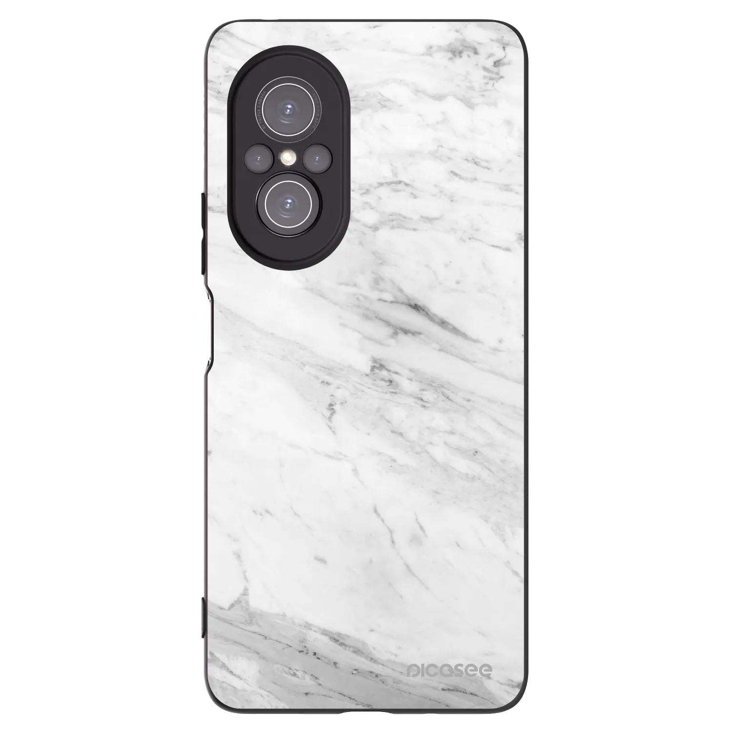 Picasee Huawei Nova 9 SE Hülle - Schwarzes Silikon - White marble