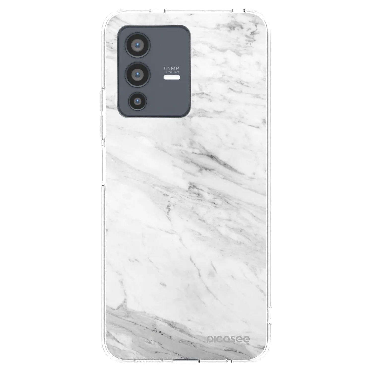 Picasee Vivo V23 5G Hülle - Transparentes Silikon - White marble
