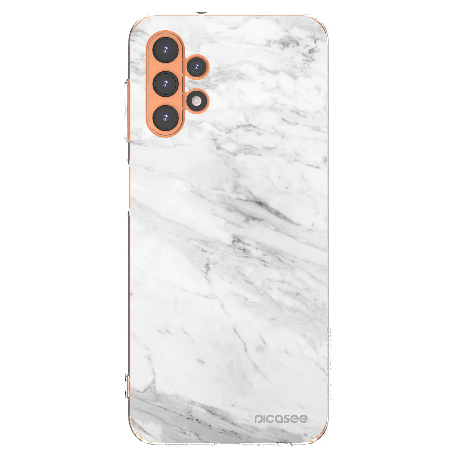 Picasee Samsung Galaxy A13 4G A135 Hülle - Transparentes Silikon - White marble