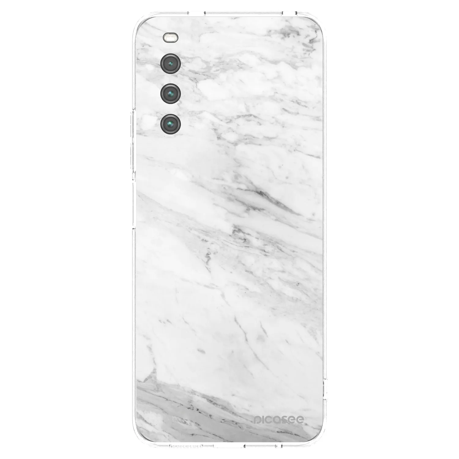 Picasee Sony Xperia 10 IV 5G Hülle - Transparentes Silikon - White marble