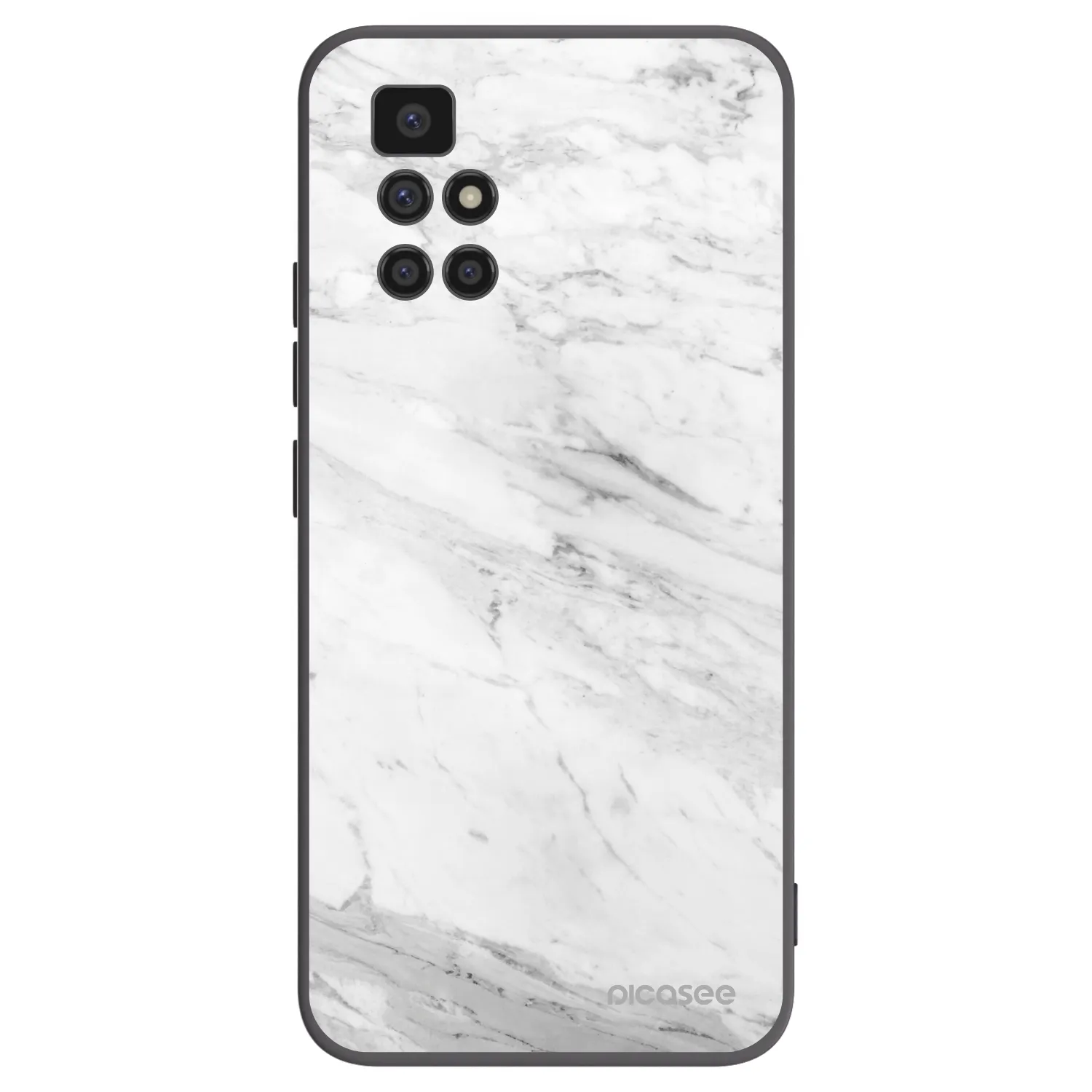 Picasee Xiaomi Redmi 10 (2022) Hülle - Schwarzes Silikon - White marble