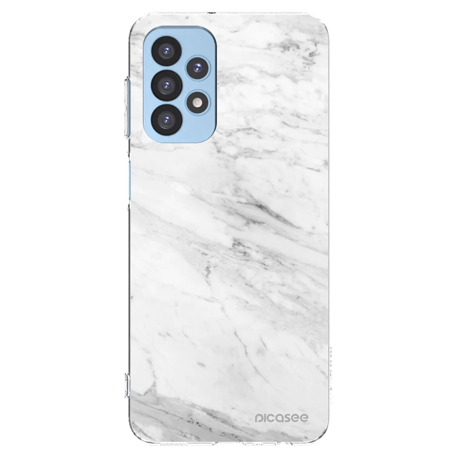 Picasee Samsung Galaxy A23 A235F 4G Hülle - Transparentes Silikon - White marble
