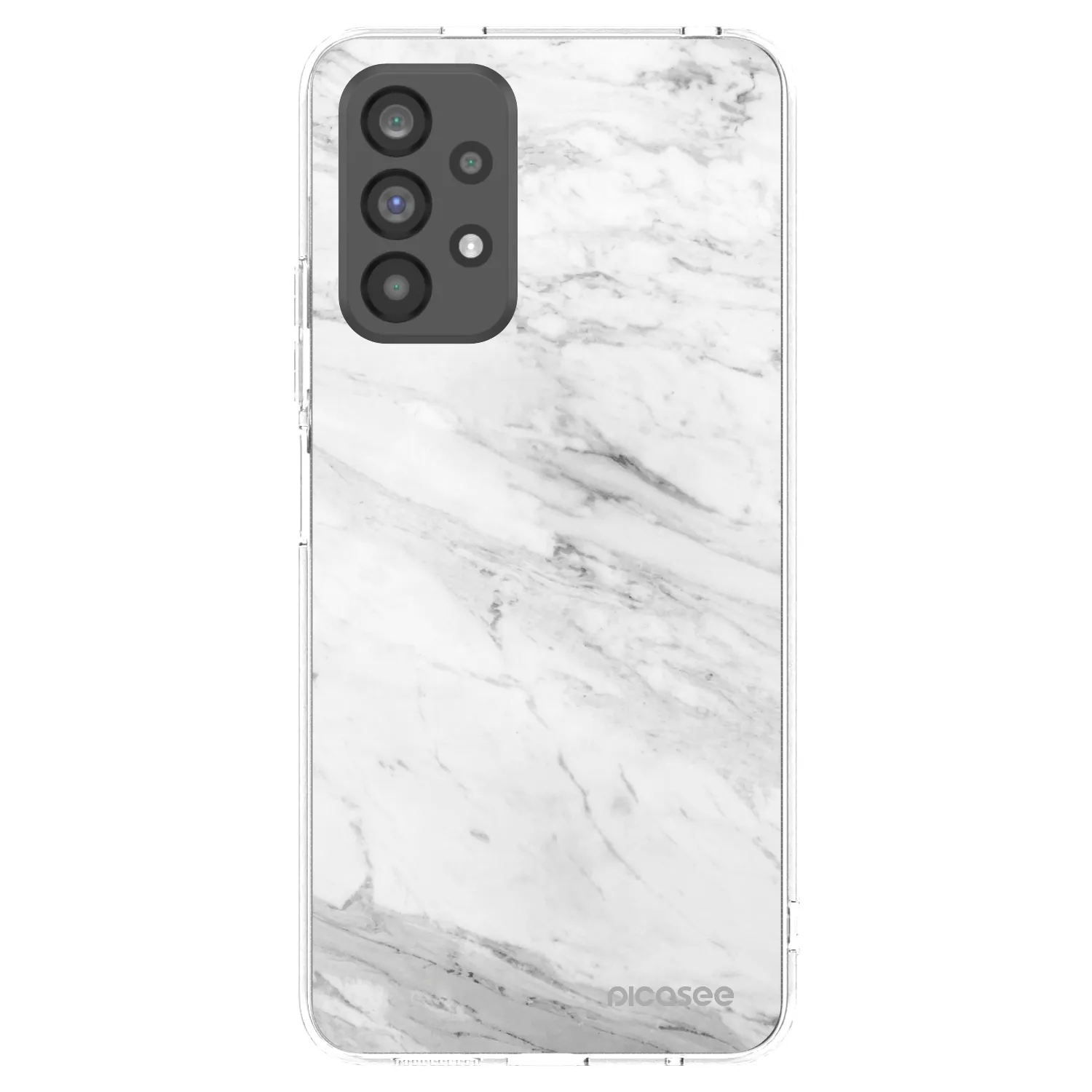 Picasee Samsung Galaxy A73 5G Hülle - Transparentes Silikon - White marble
