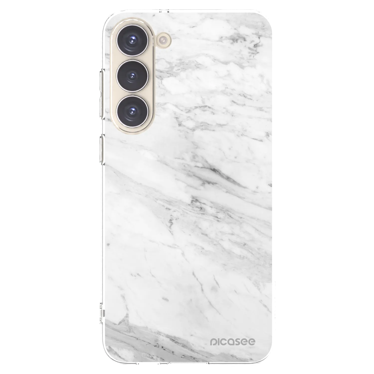 Picasee Samsung Galaxy S23+ 5G Hülle - Transparentes Silikon - White marble