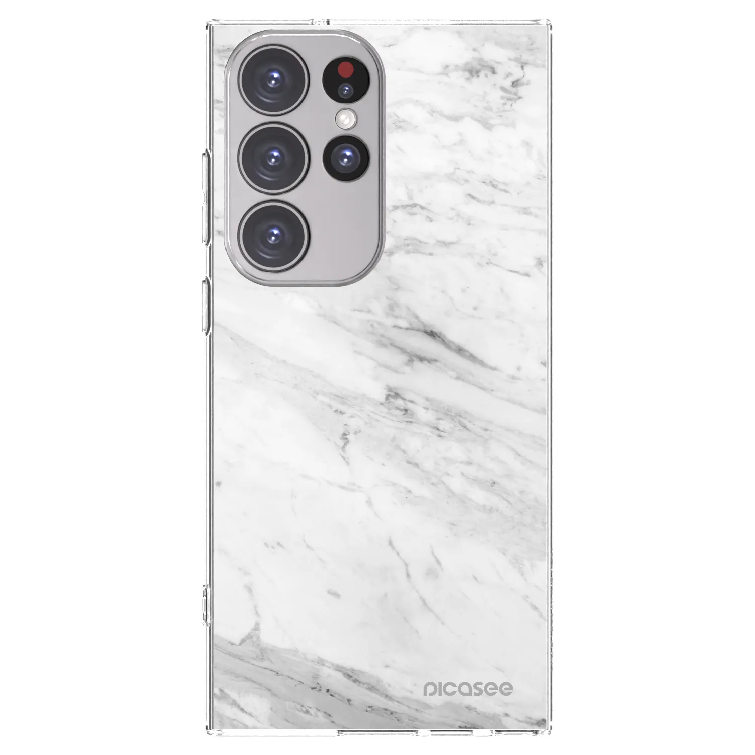 Picasee Samsung Galaxy S23 Ultra 5G Hülle - Transparentes Silikon - White marble