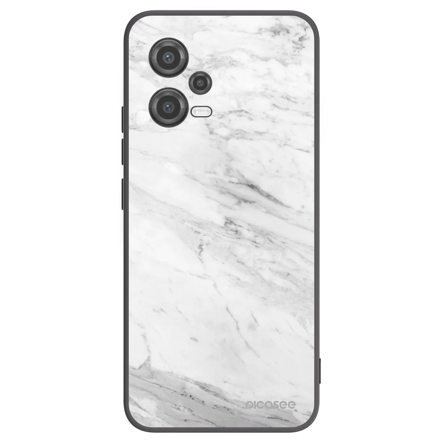 Picasee Xiaomi Poco X5 Hülle - Schwarzes Silikon - White marble