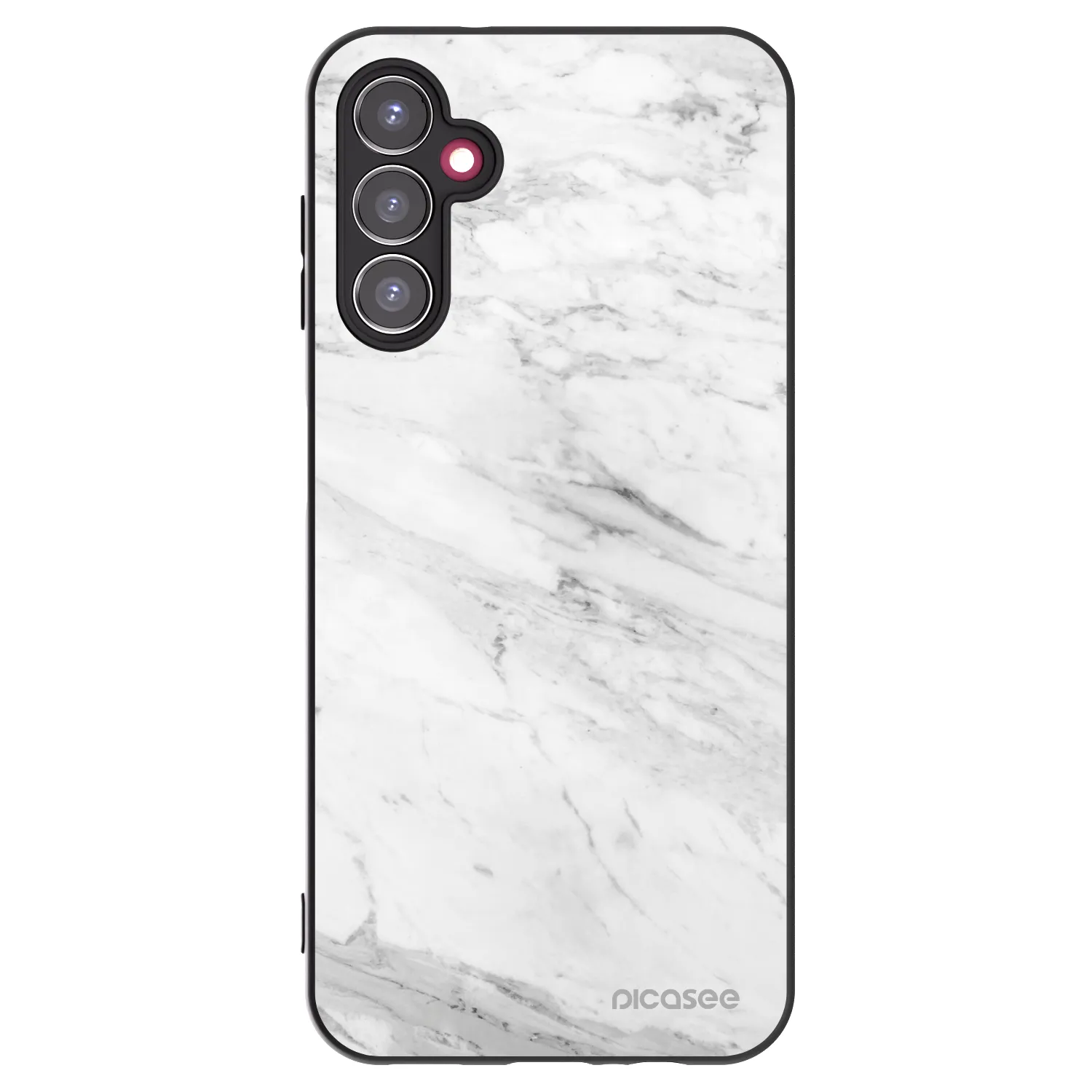 Picasee Samsung Galaxy A14 4G A145R Hülle - Schwarzes Silikon - White marble