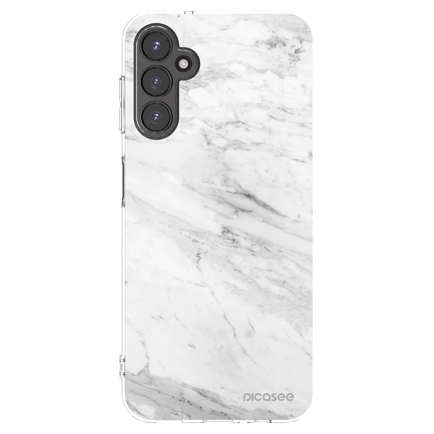 Picasee Samsung Galaxy A14 5G A146P Hülle - Transparentes Silikon - White marble