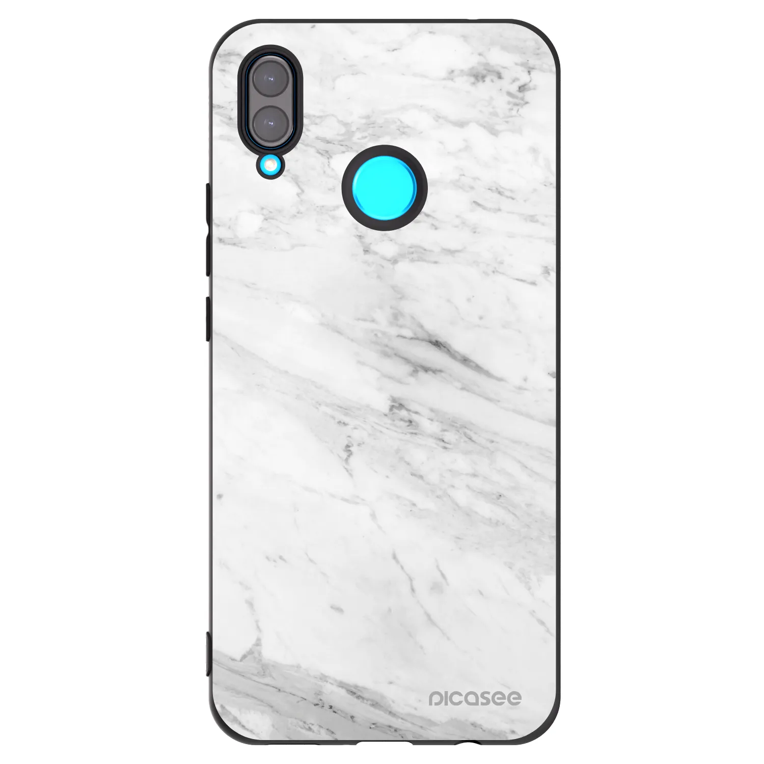 Picasee Huawei Nova 3i Hülle - Schwarzes Silikon - White marble