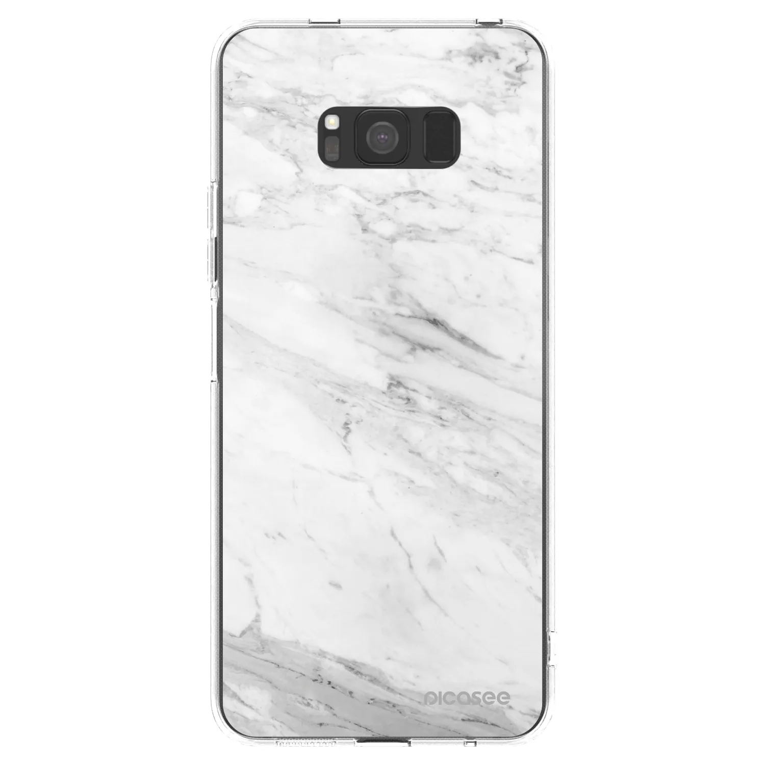 Picasee Samsung Galaxy S8 G950F Hülle - Transparentes Silikon - White marble