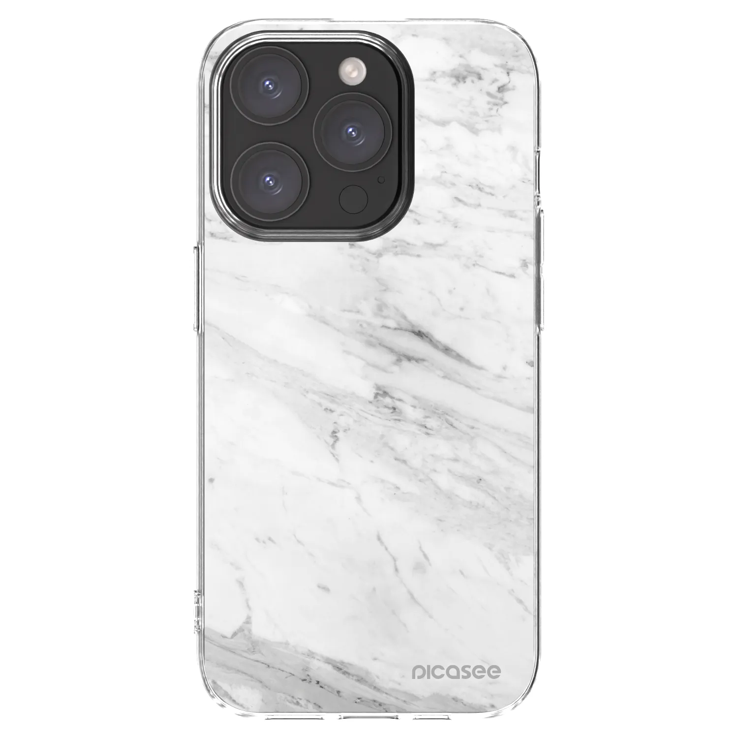 Picasee Apple iPhone 15 Pro Hülle - Transparentes Silikon - White marble