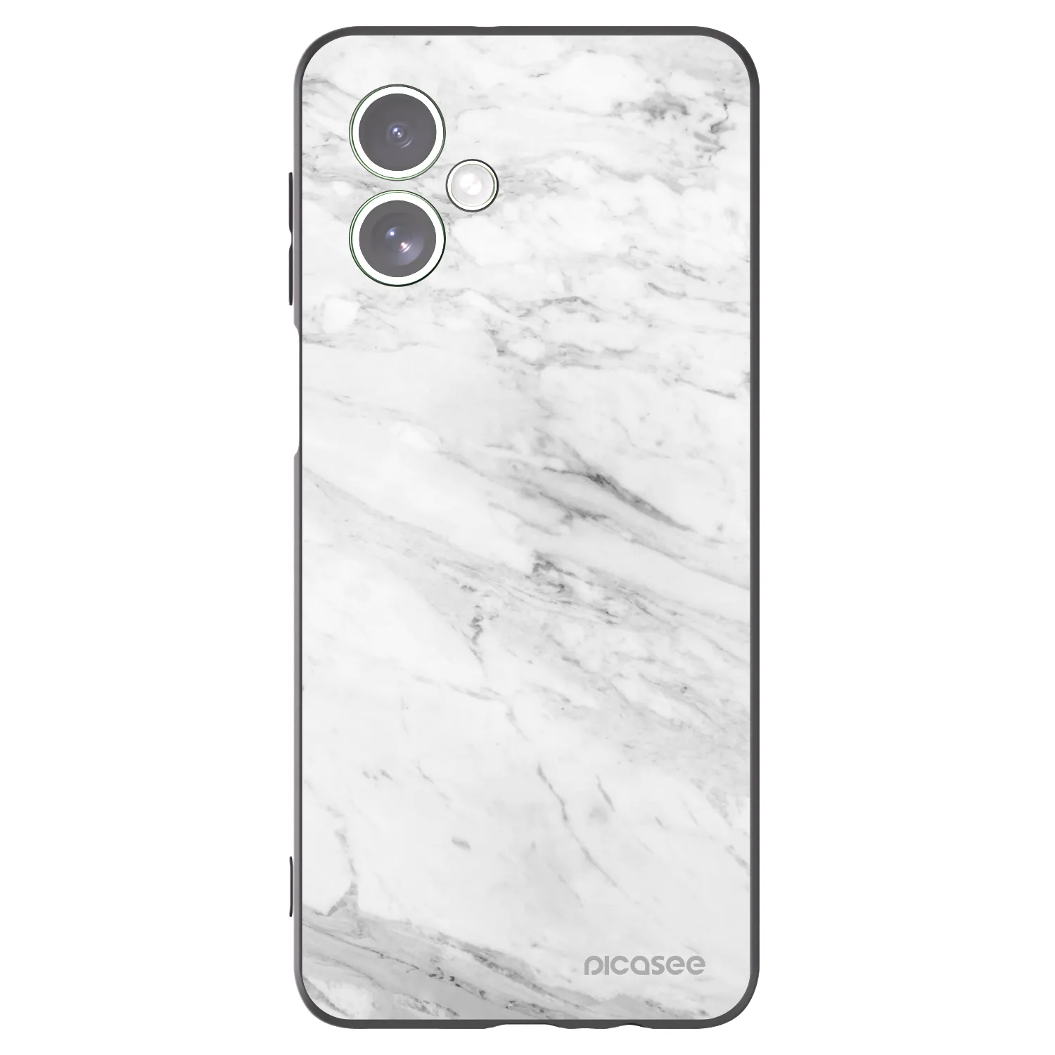 Picasee Motorola Moto G54 5G Hülle - Schwarzes Silikon - White marble