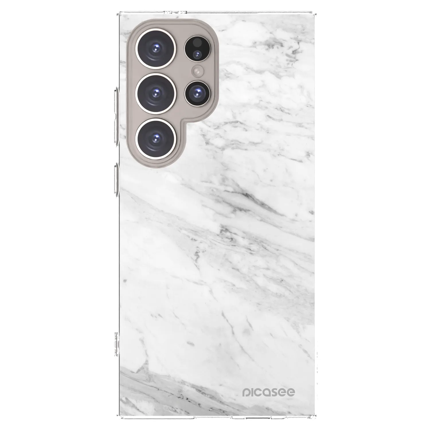 Picasee Samsung Galaxy S24 Ultra S928B 5G Hülle - Transparentes Silikon - White marble