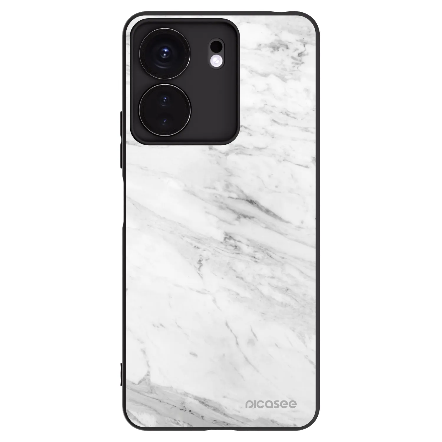 Picasee Xiaomi Redmi 13C 4G Hülle - Schwarzes Silikon - White marble