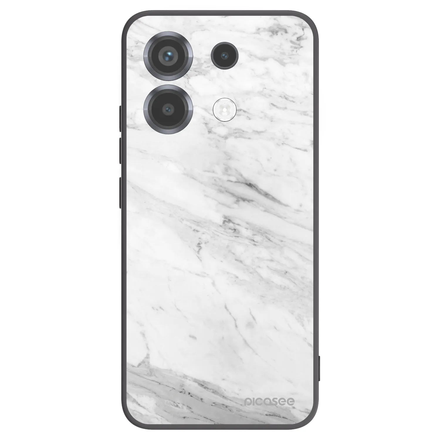 Picasee Xiaomi Poco X6 Hülle - Schwarzes Silikon - White marble
