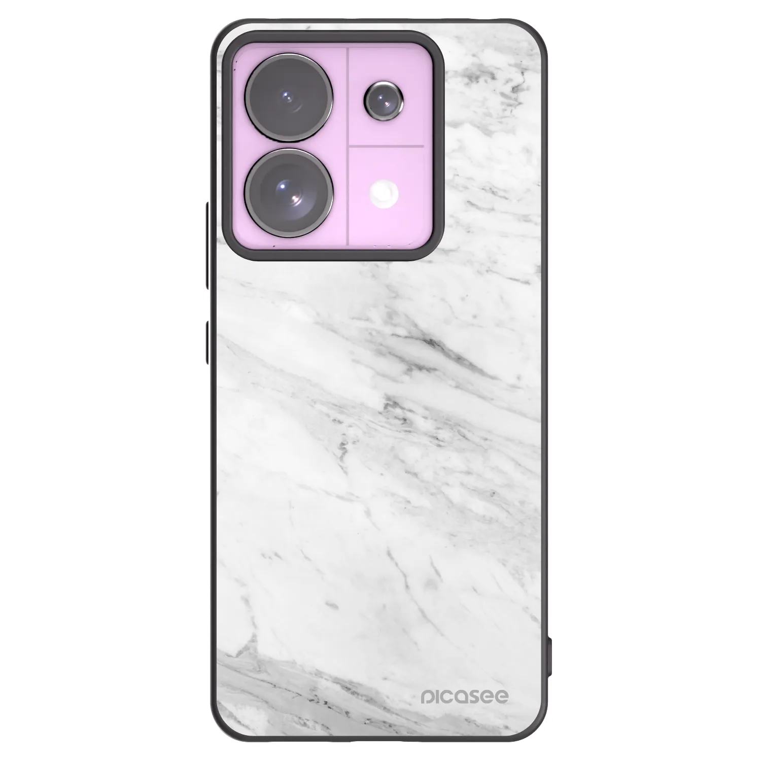 Picasee Xiaomi Redmi Note 13 Pro 5G Hülle - Schwarzes Silikon - White marble