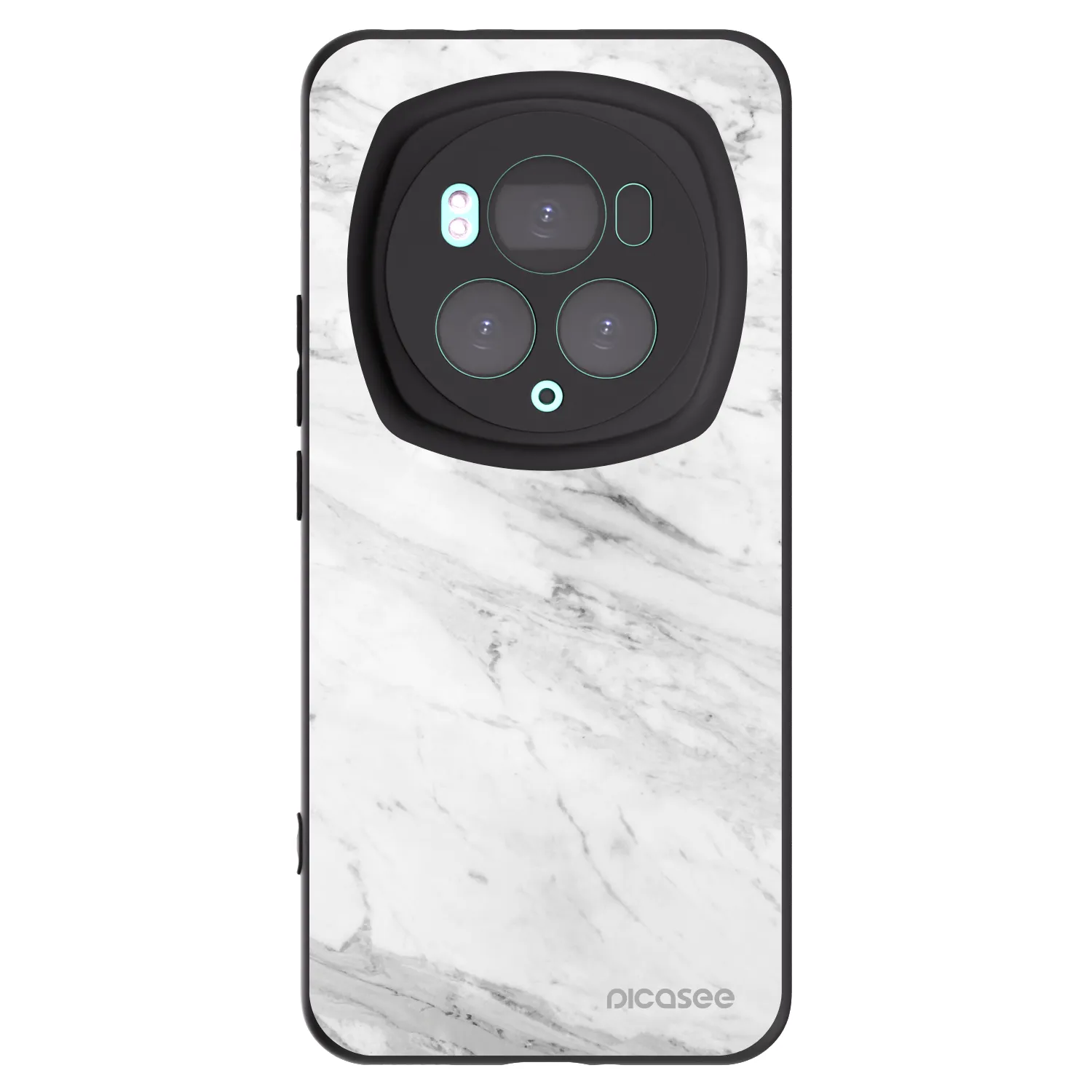 Picasee Honor Magic6 Pro Hülle - Schwarzes Silikon - White marble