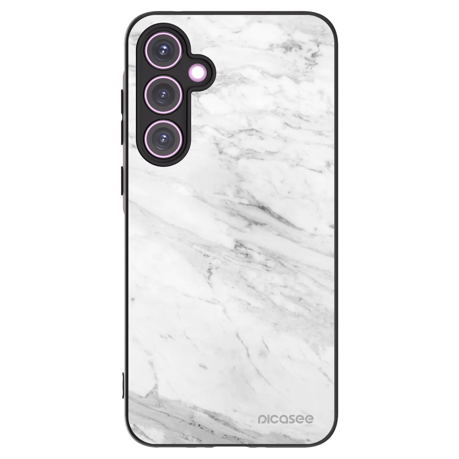 Picasee Samsung Galaxy A35 5G A356B Hülle - Schwarzes Silikon - White marble