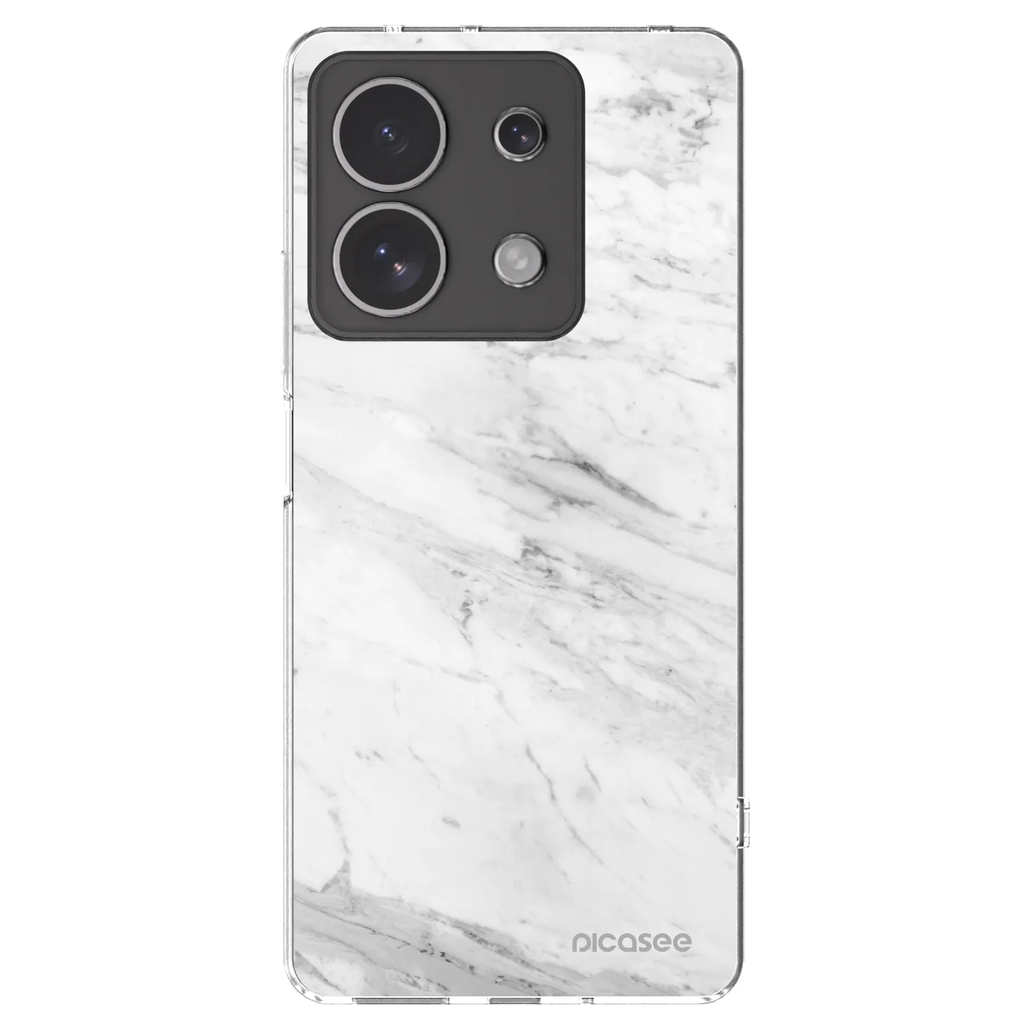 Picasee Xiaomi Redmi Note 13 4G Hülle - Transparentes Silikon - White marble