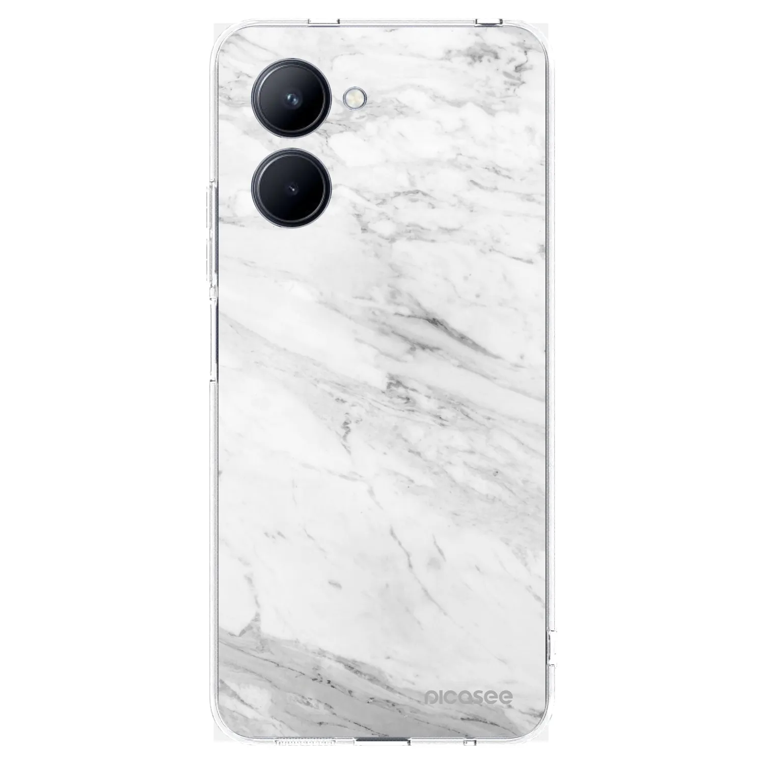 Picasee Realme C33 (2023) Hülle - Transparentes Silikon - White marble