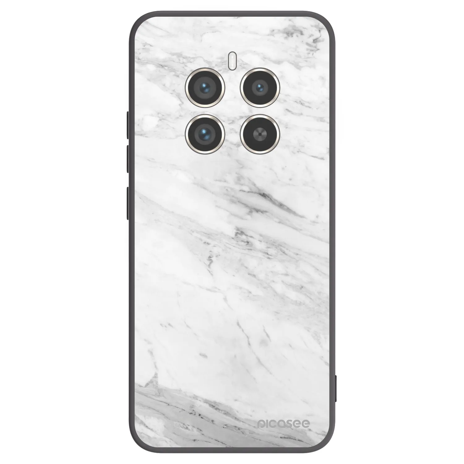 Picasee Realme 12 Pro 5G Hülle - Schwarzes Silikon - White marble