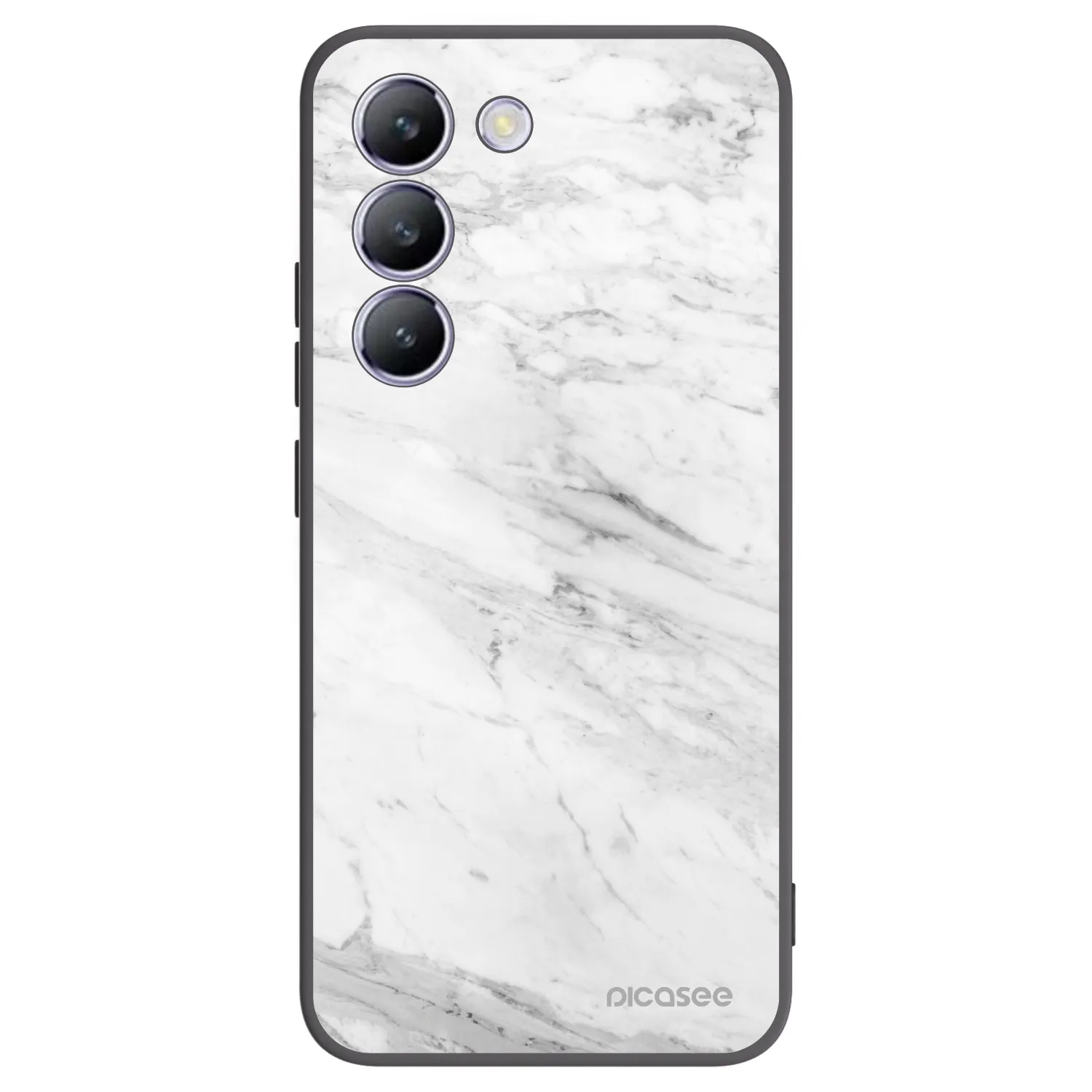 Picasee Vivo V40 SE 5G Hülle - Schwarzes Silikon - White marble