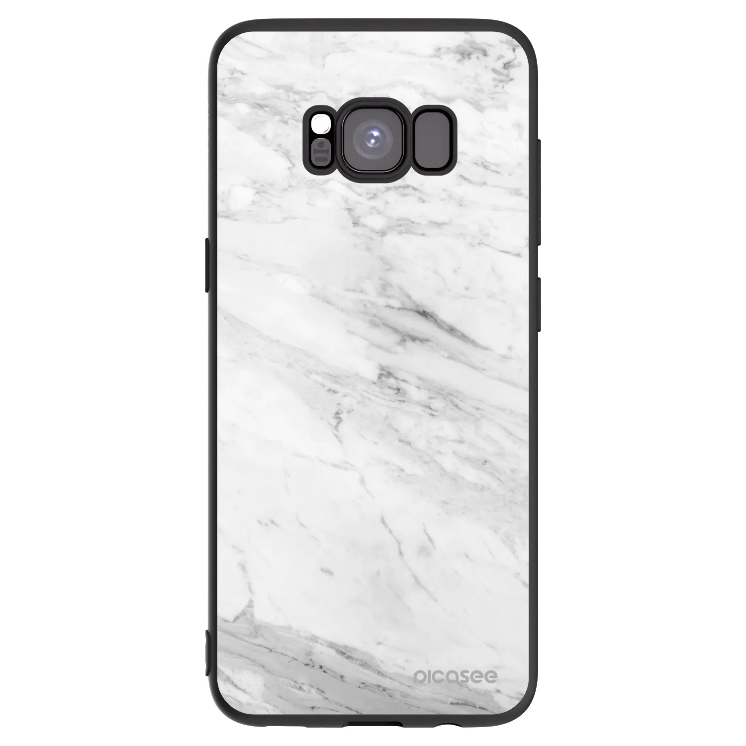 Picasee Samsung Galaxy S8 G950F Hülle - Schwarzes Silikon - White marble