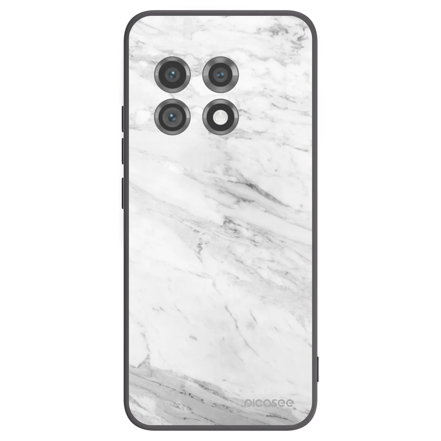 Picasee OnePlus 11 5G Hülle - Schwarzes Silikon - White marble