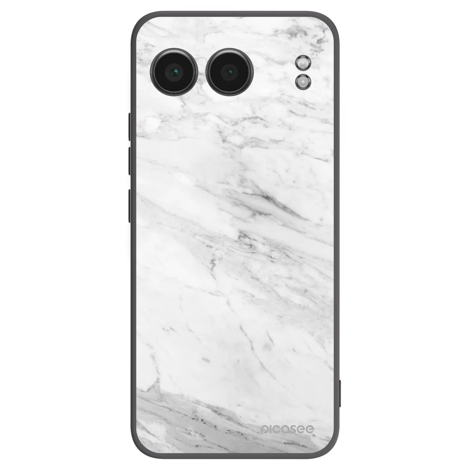 Picasee OnePlus Nord 4 Hülle - Schwarzes Silikon - White marble
