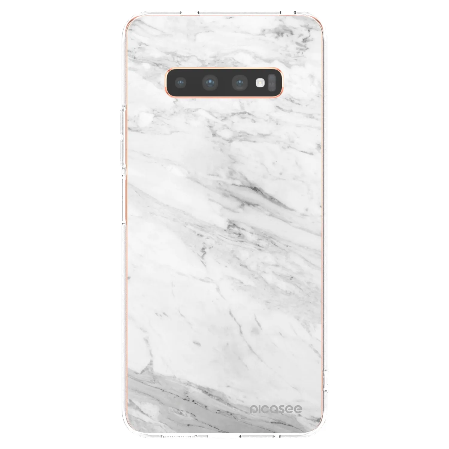 Picasee Samsung Galaxy S10 Plus G975 Hülle - Transparentes Silikon - White marble