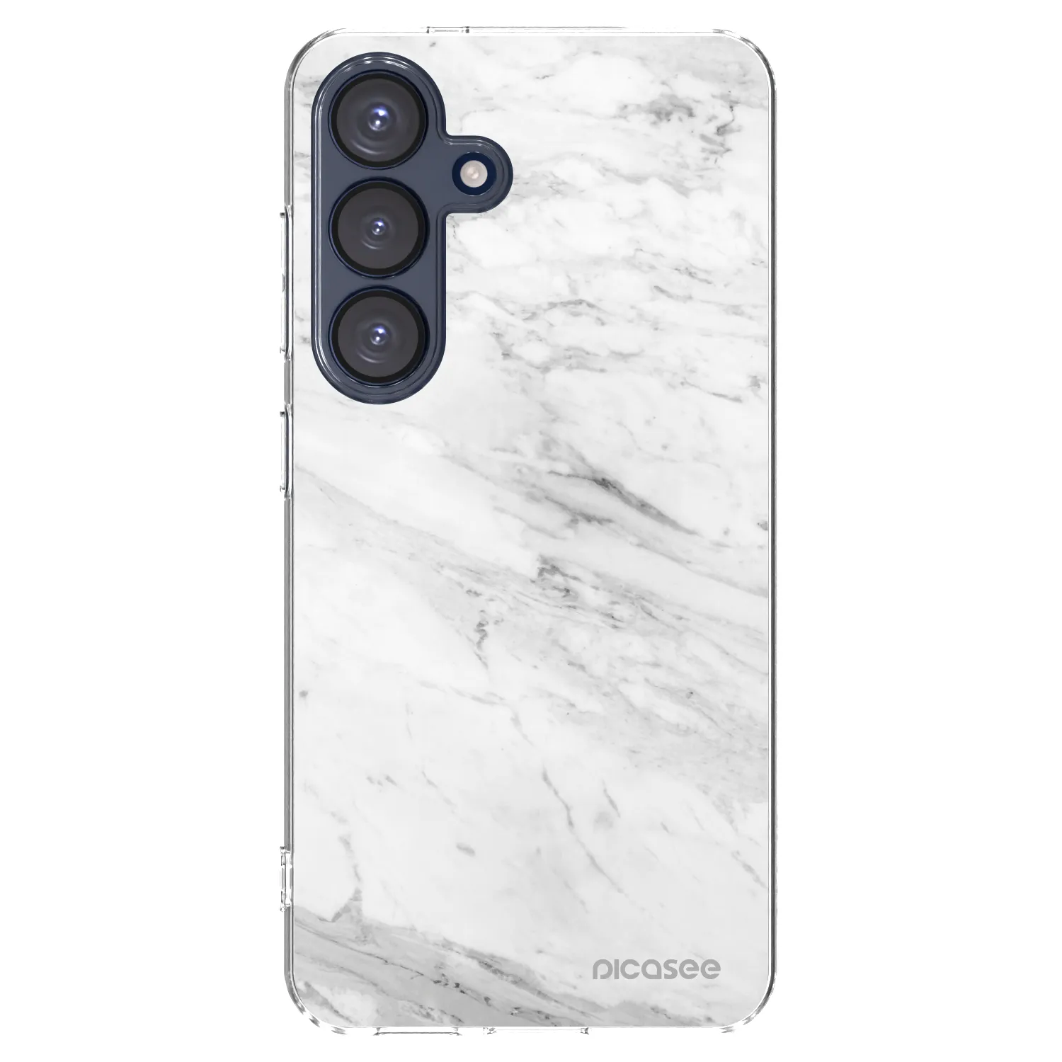 Picasee Samsung Galaxy S25 5G Hülle - Transparentes Silikon - White marble