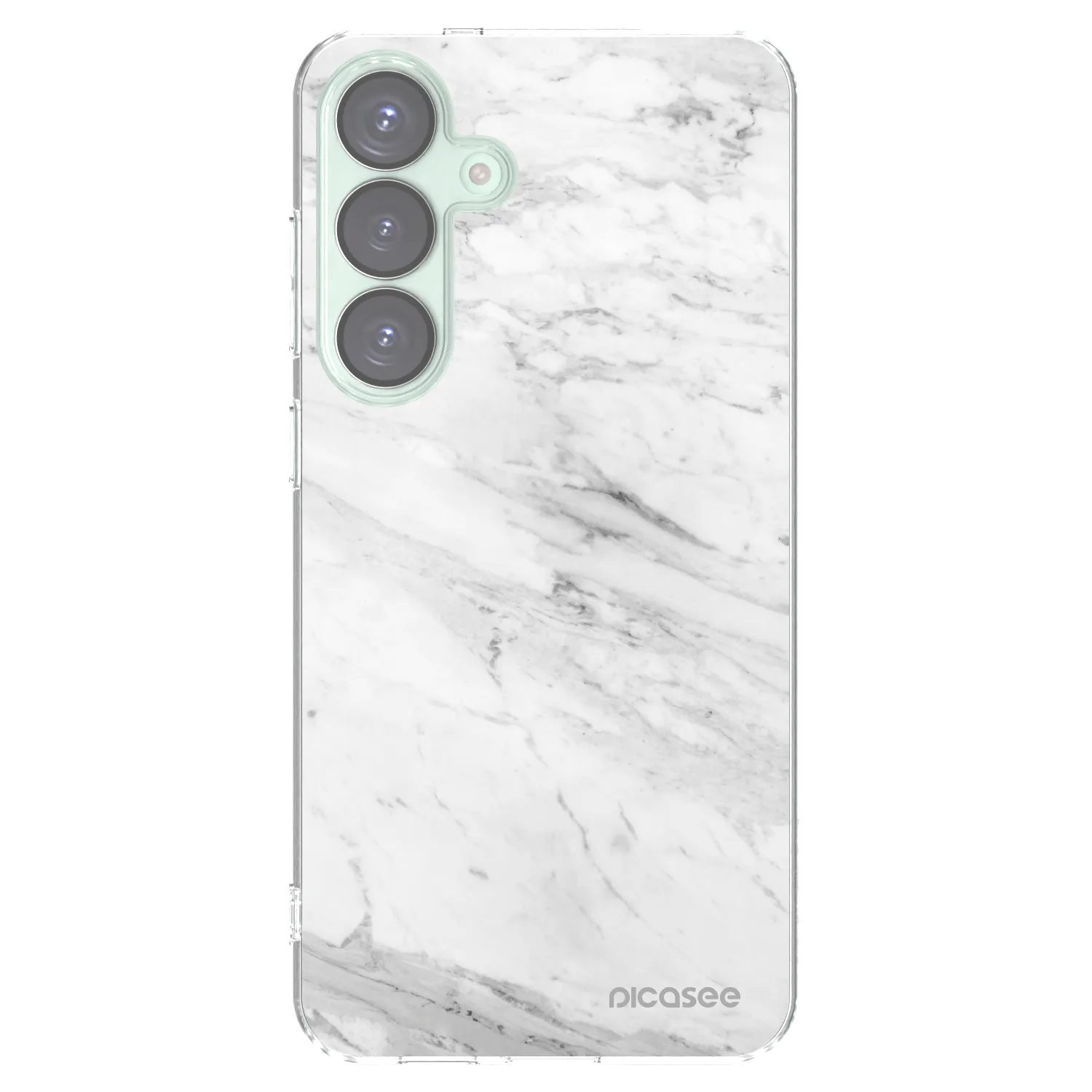 Picasee Samsung Galaxy S25+ 5G Hülle - Transparentes Silikon - White marble