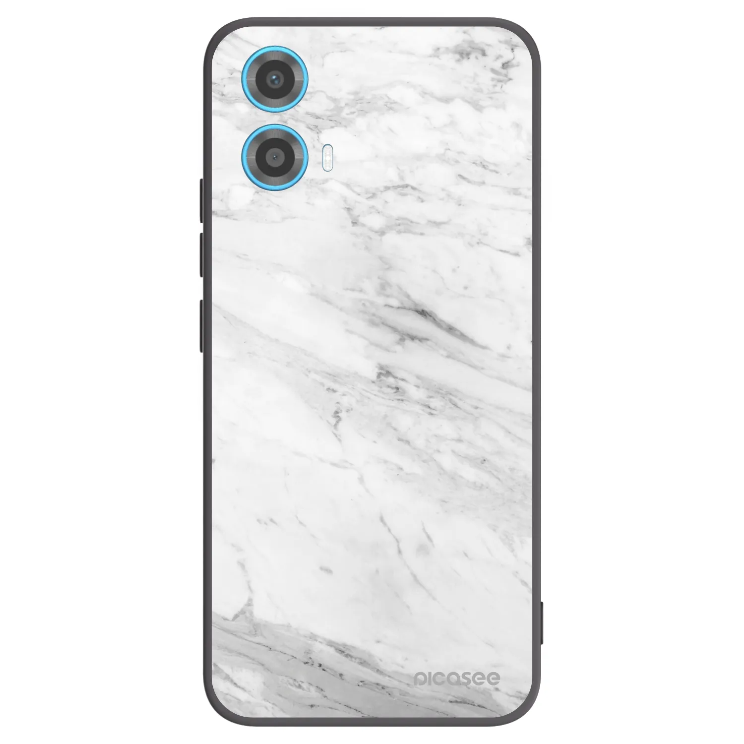Picasee Motorola Moto G34 5G Hülle - Schwarzes Silikon - White marble