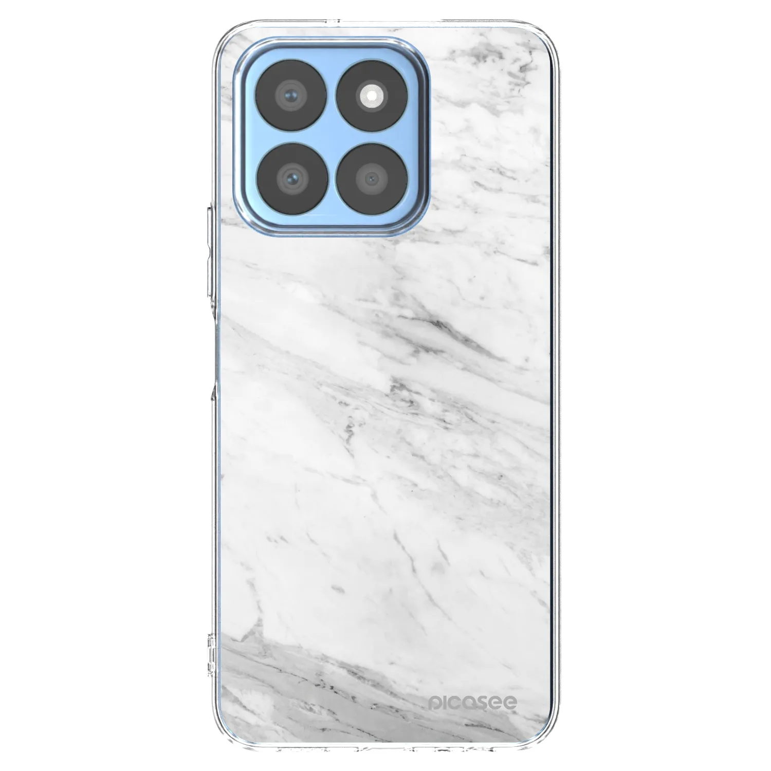 Picasee Honor X8c Hülle - Transparentes Silikon - White marble