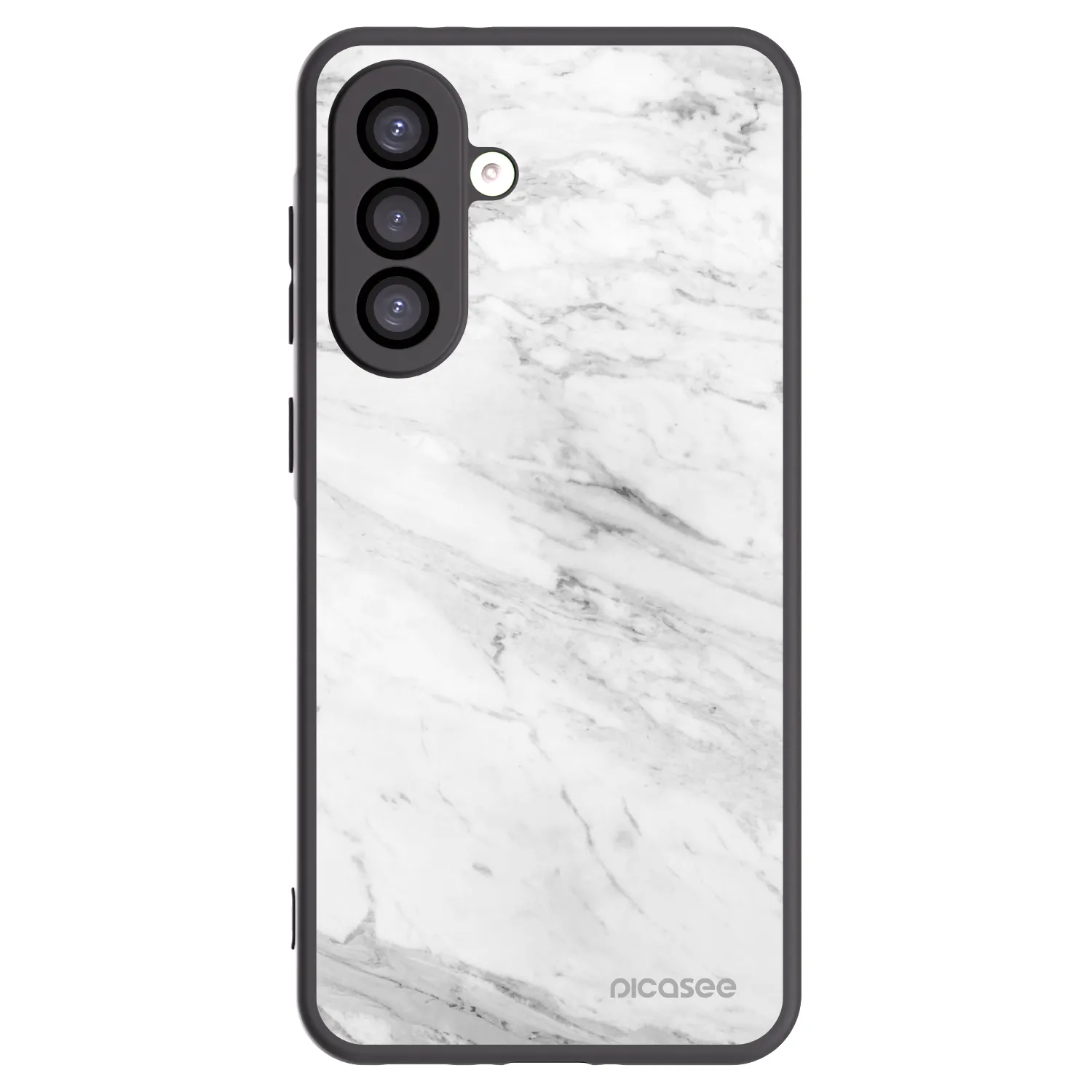 Picasee Samsung Galaxy A26 5G A266B Hülle - Schwarzes Silikon - White marble