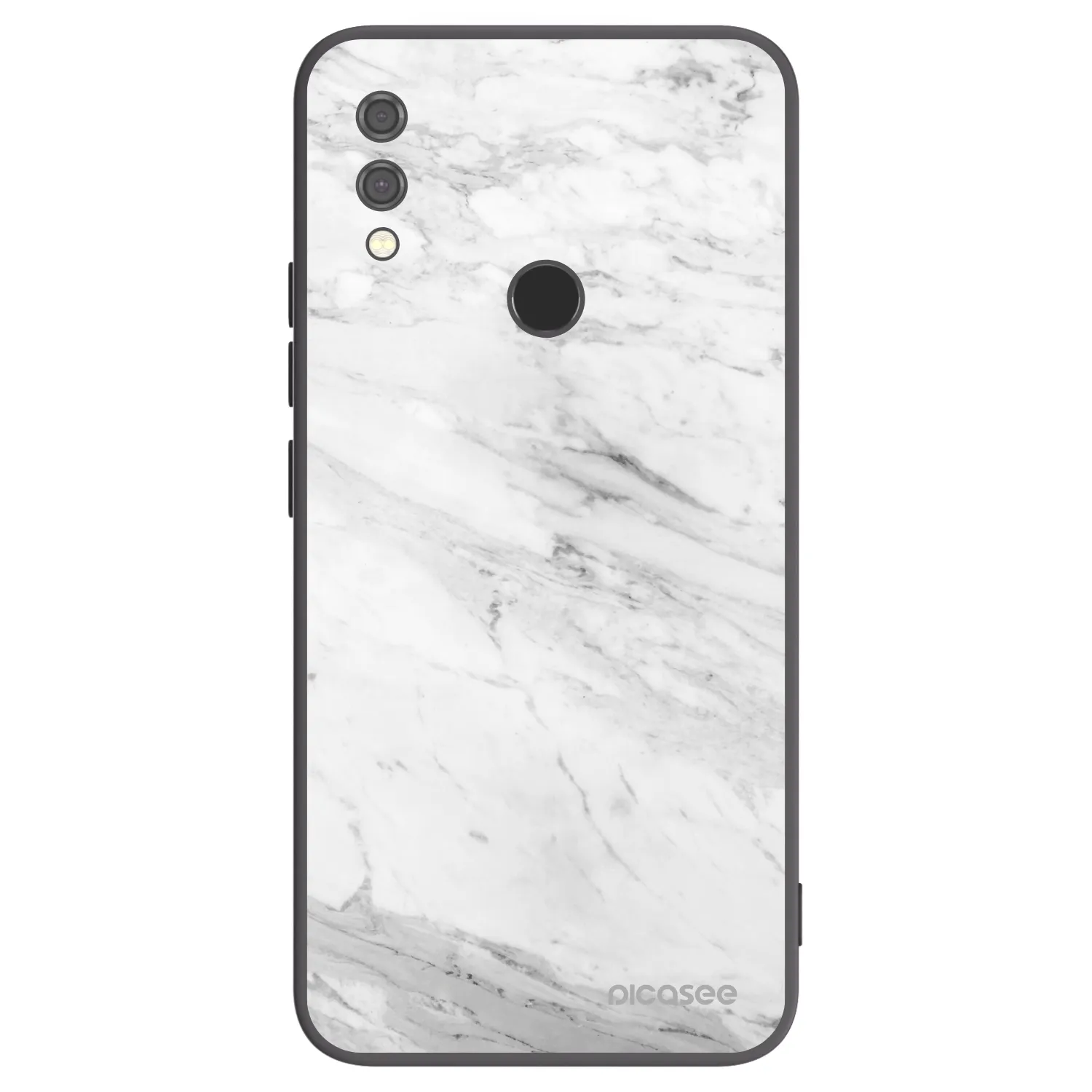 Picasee Xiaomi Redmi Note 7 Hülle - Schwarzes Silikon - White marble