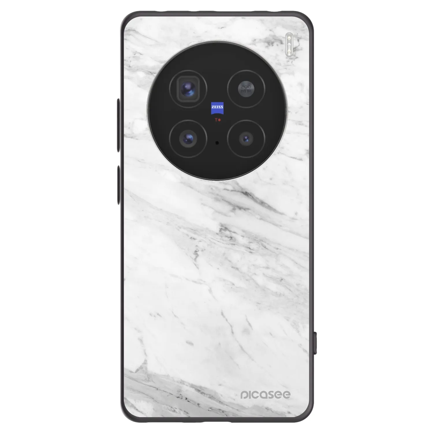 Picasee Vivo X200 Pro Hülle - Schwarzes Silikon - White marble
