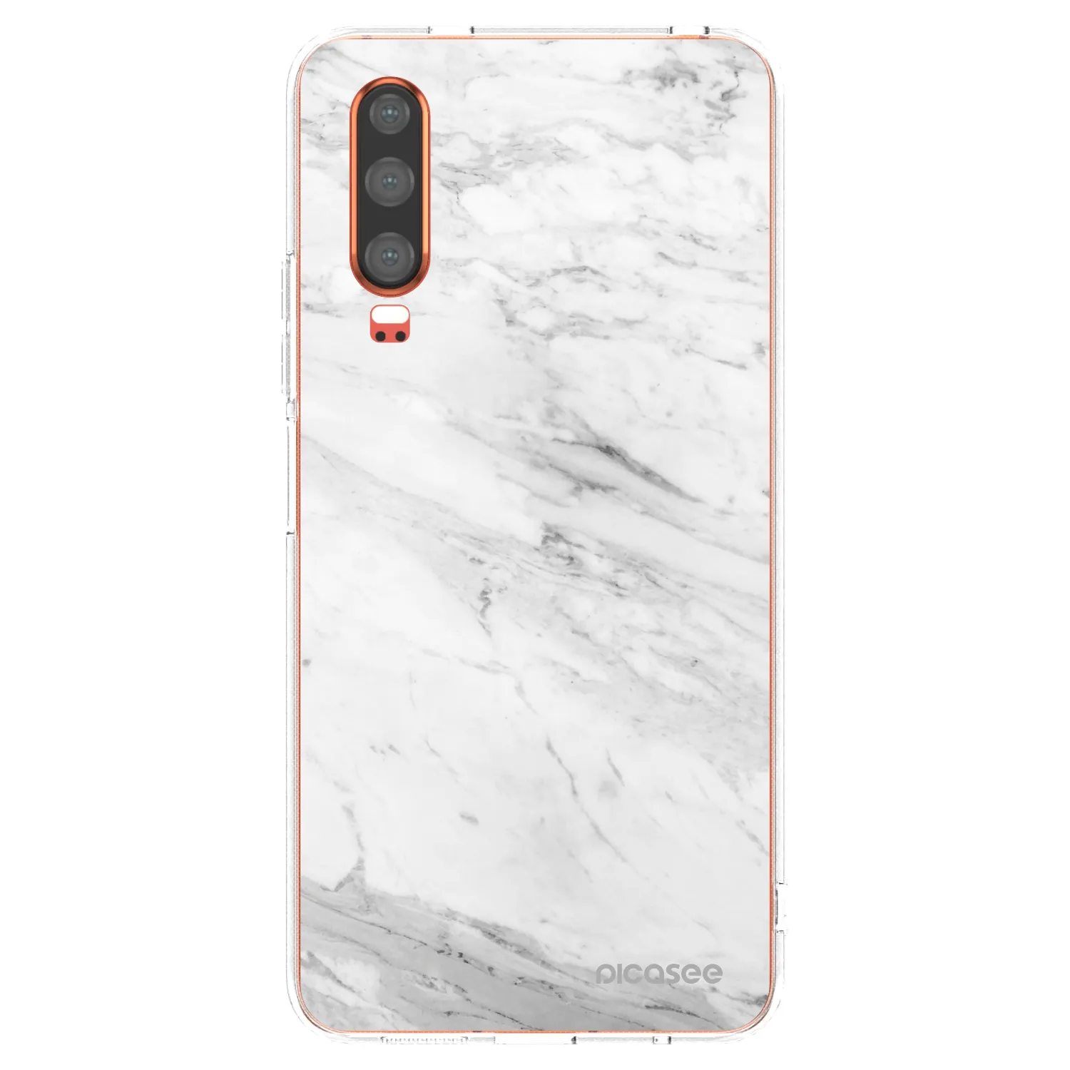 Picasee Huawei P30 Hülle - Transparentes Silikon - White marble