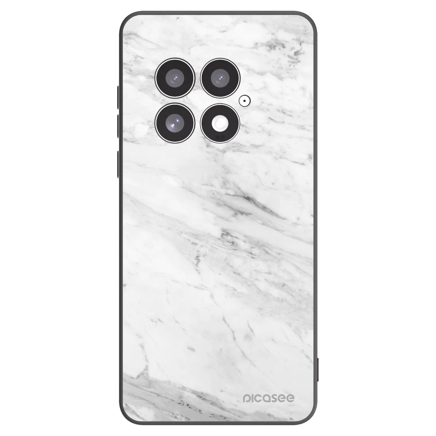 Picasee OnePlus 13 5G Hülle - Schwarzes Silikon - White marble