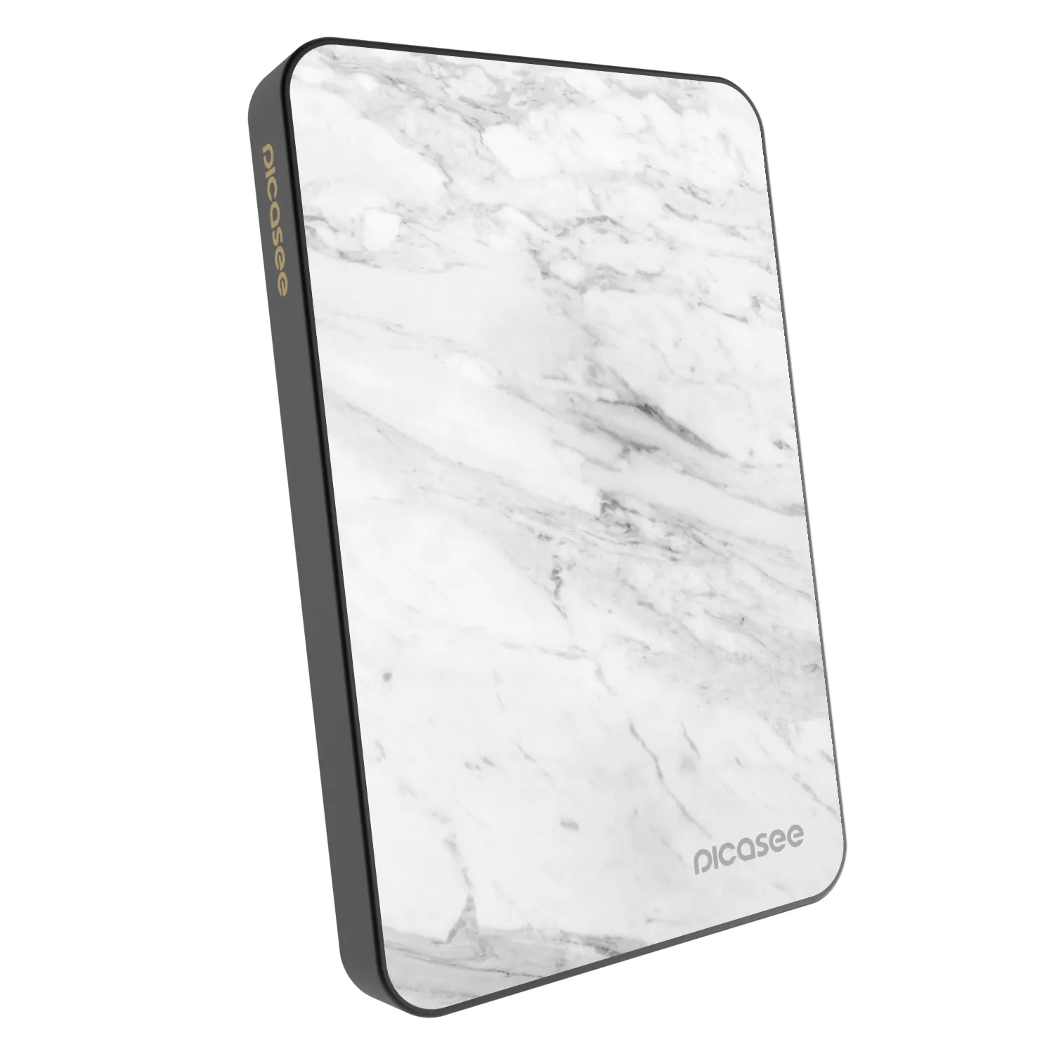 Picasee Powerbank mit MagSafe 5 000 mAh Grau - White marble