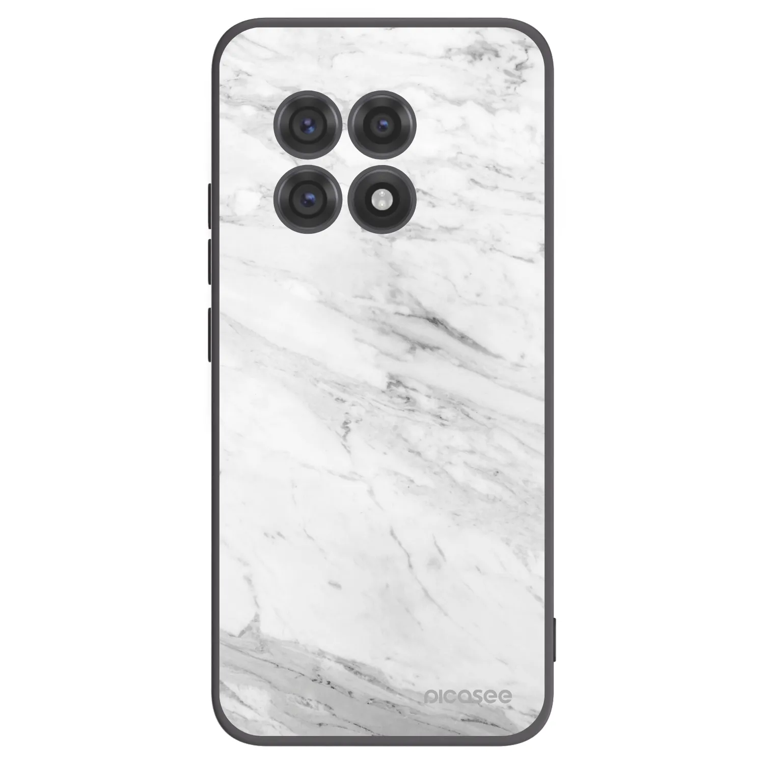 Picasee OnePlus 13R 5G Hülle - Schwarzes Silikon - White marble