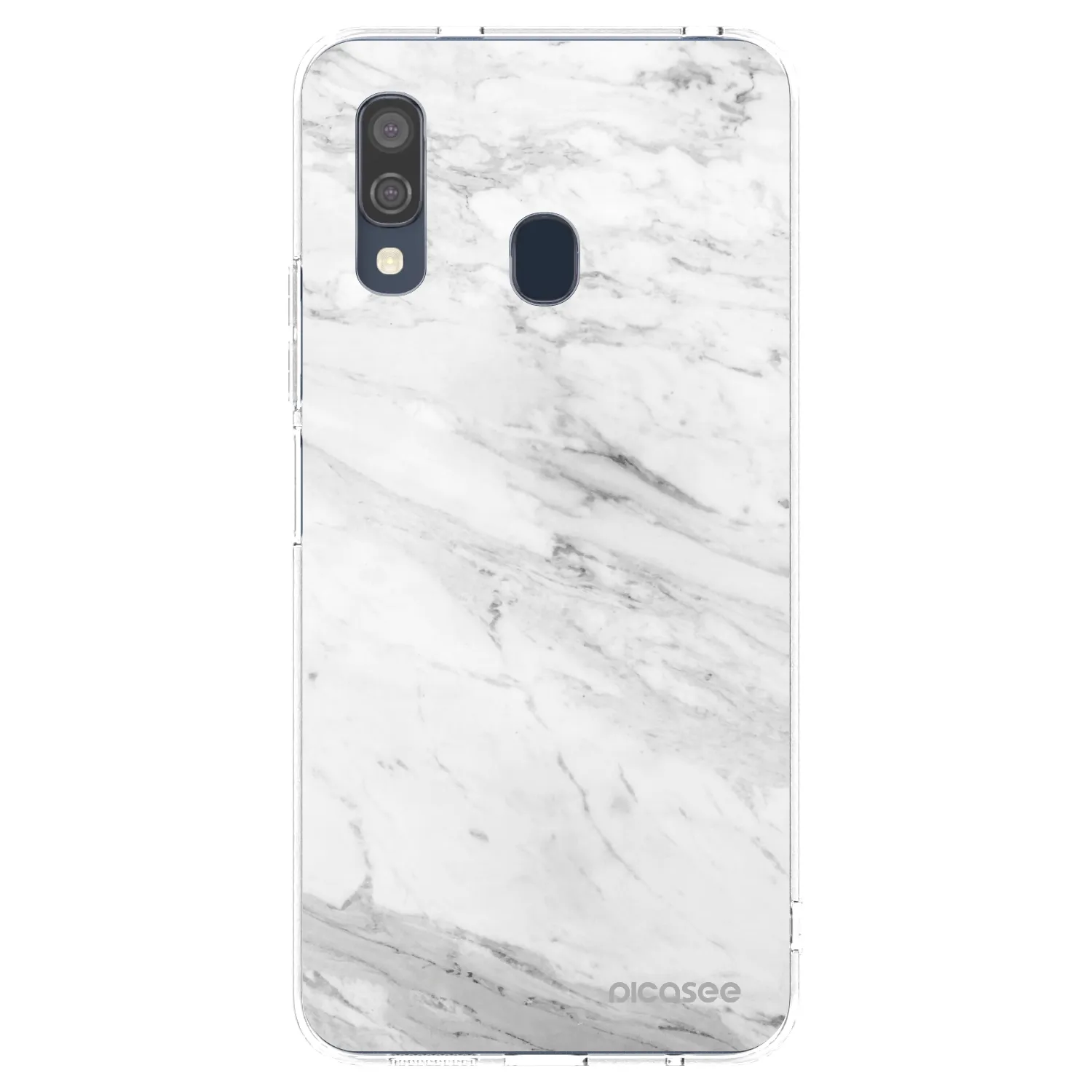 Picasee Samsung Galaxy A40 A405F Hülle - Transparentes Silikon - White marble
