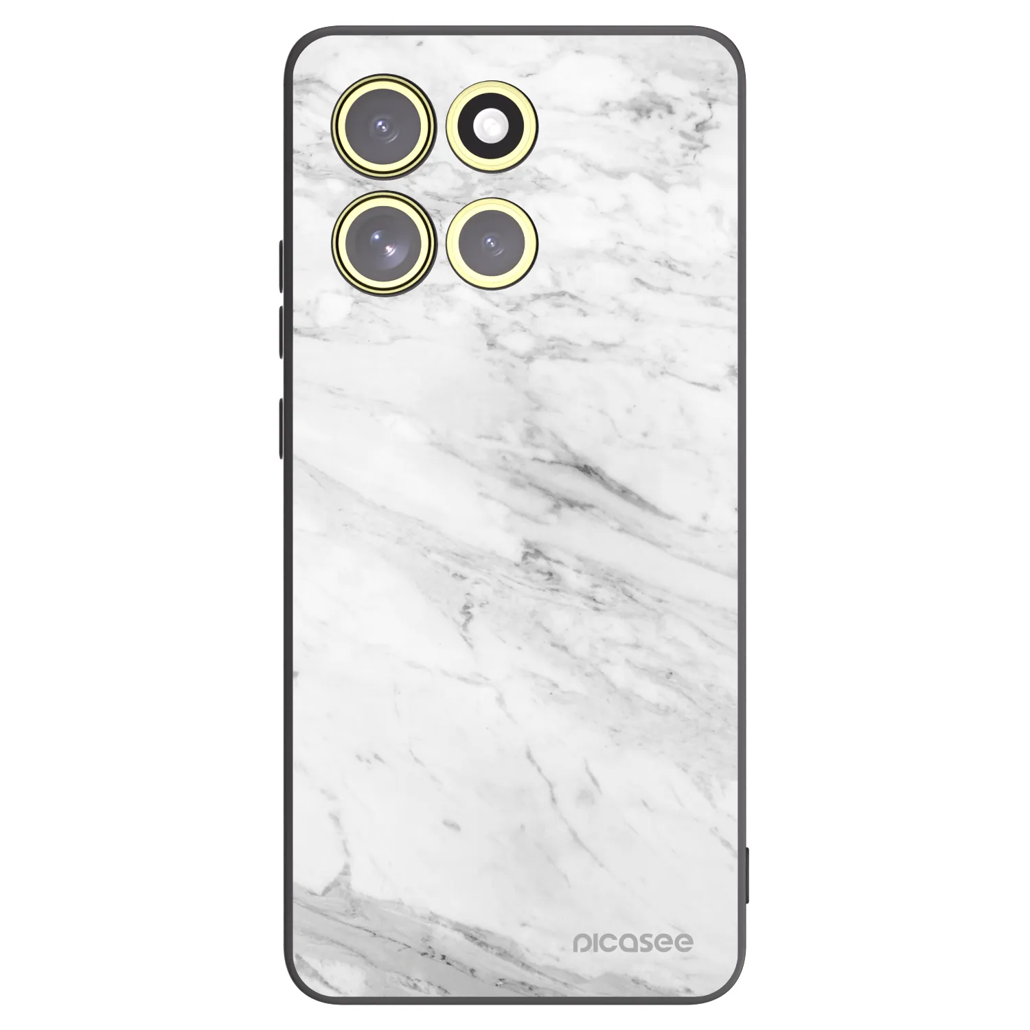Picasee Motorola Moto G86 5G Hülle - Schwarzes Silikon - White marble